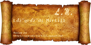 Légrádi Mirtill névjegykártya